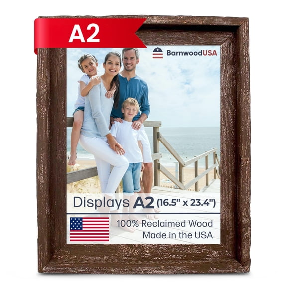 BARNWOODUSA Farmhouse Style Rustic Picture Frame, A2, Espresso Brown