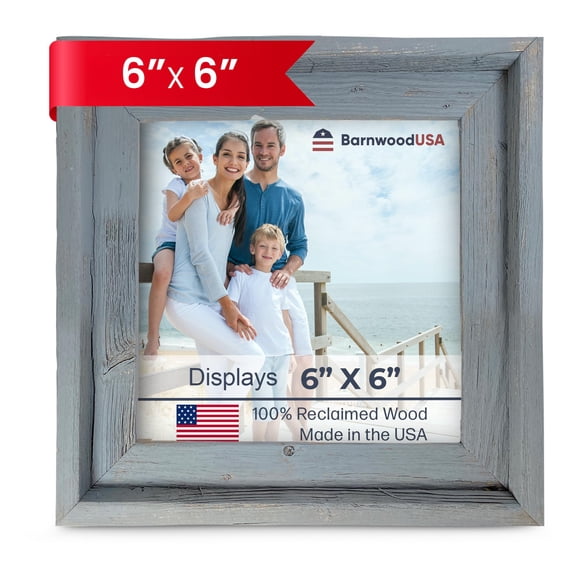 BARNWOODUSA Farmhouse Style Rustic Picture Frame, Bedroom, 6x6, Slate Blue