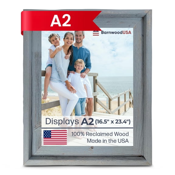 BARNWOODUSA Farmhouse Style Rustic Picture Frame, Bedroom, A2, Slate Blue