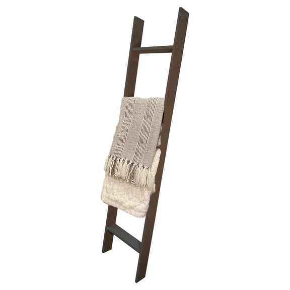 BARNWOODUSA Throw Blanket Ladder Fully Assembled Reclaimed Wood Rustic Decorative Ladder for Towels, Quilts, & More Perfect Farmhouse Decor for Bathroom, Porch, or Living Room,5ft.