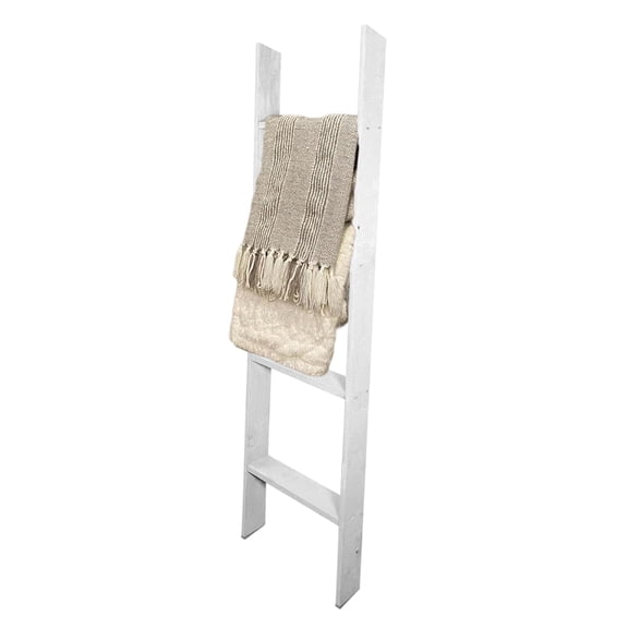 BARNWOODUSA Throw Blanket Ladder  Fully Assembled Reclaimed Wood  Rustic Decorative Ladder for Towels, Quilts, & More  Perfect Farmhouse Decor for Bathroom, Porch, or Living Room,4ft.
