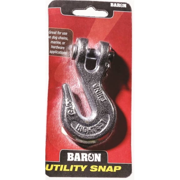 BARON C-330-3/8 Clevis Grab Hook, 5400 lb Working Load, Steel, Electro-Galvanized