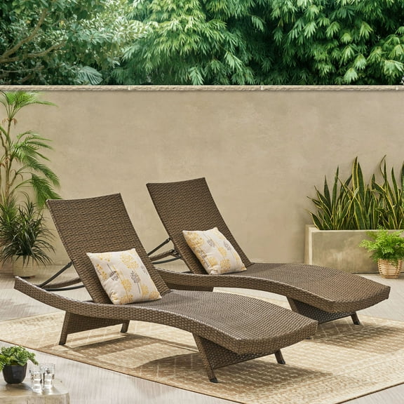 BARONAGE 79"(L)*28"(W)*15.50"(H) Outdoor Salem Pe Wicker Chaise Lounge(DOUBLE), cushions for patio/garden/indoors/poolside/backyard/balcony, Mocha