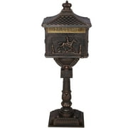 BARONAGE Cast Aluminum Mail Box, Postal Box , Mailbox and Post Kit Mailbox Color Bronze