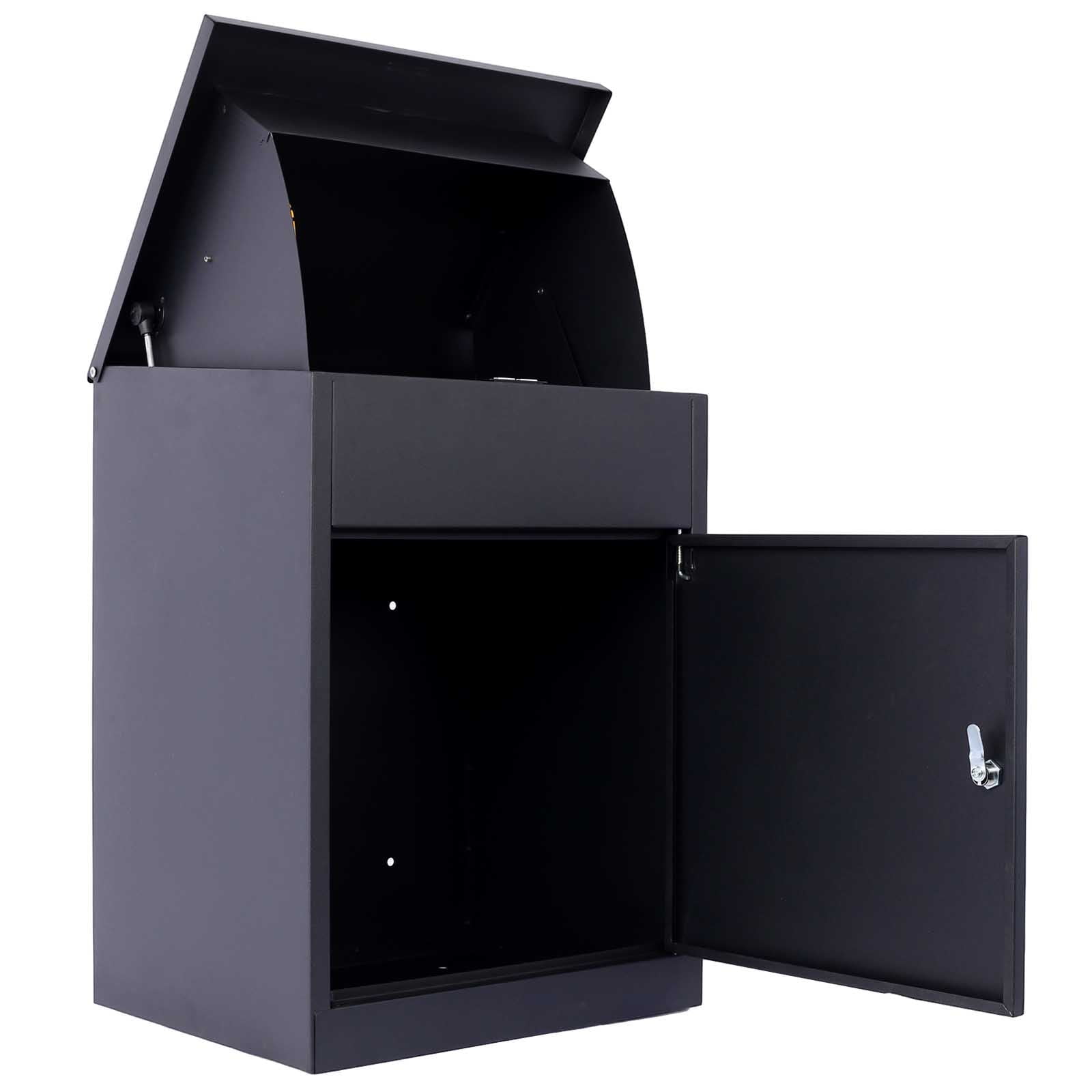 BARONAGE Package Delivery Boxes for Outside,Galvanized Steel Parcel Mailbox, Extra Large Mailbox, Wall Mounted Lockable Anti-Theft for Outdoor Porch,Curbside, Black