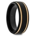 thumbnail image 1 of BAROQUE Black Titanium Diamond Pattern Brushed Finish with Gold Milgrain Grooves, 1 of 2