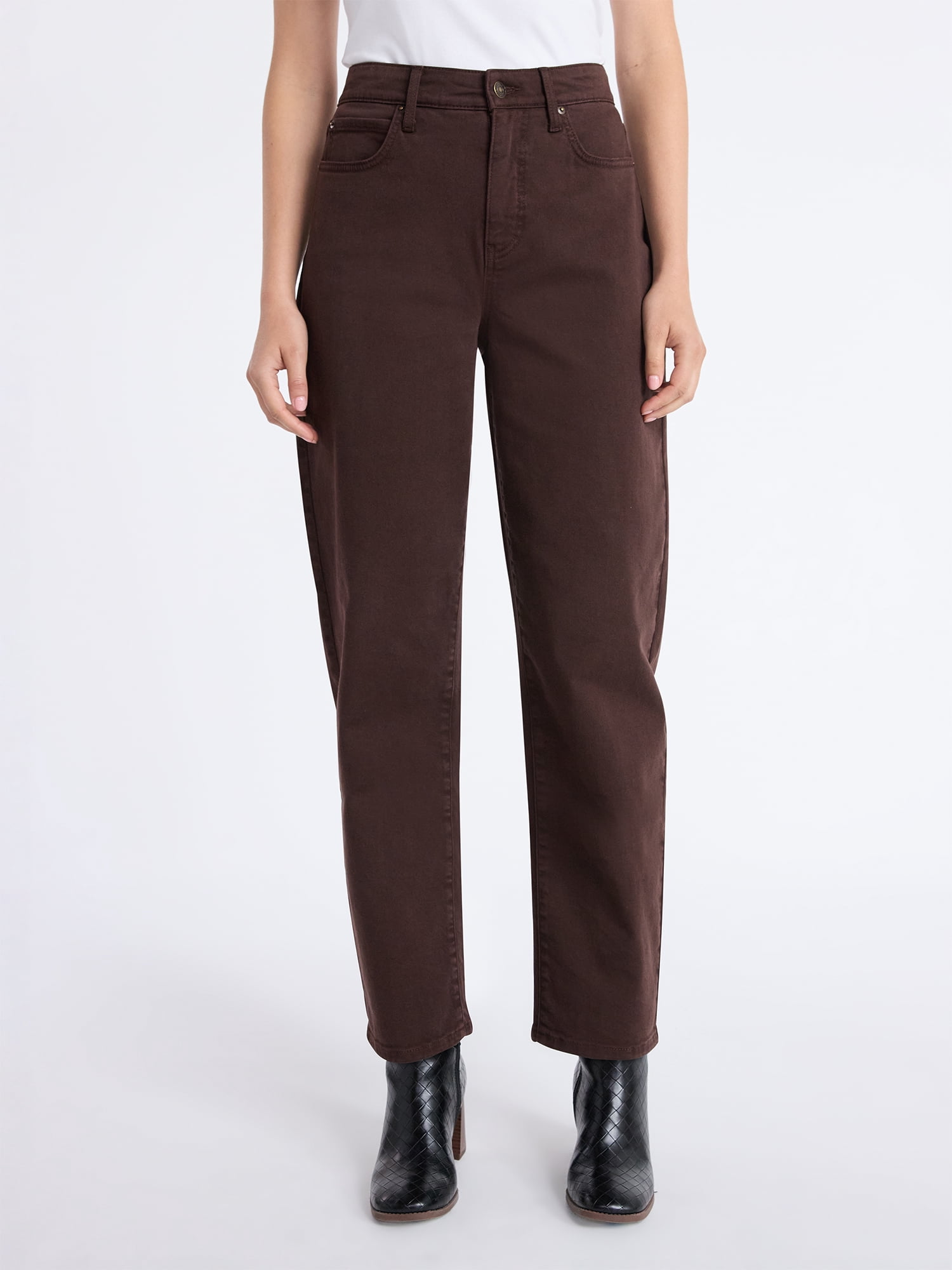 Free Assembly Women's and Women's Plus Barrel Leg Jeans, 26.5" Inseam, Sizes 0-26W