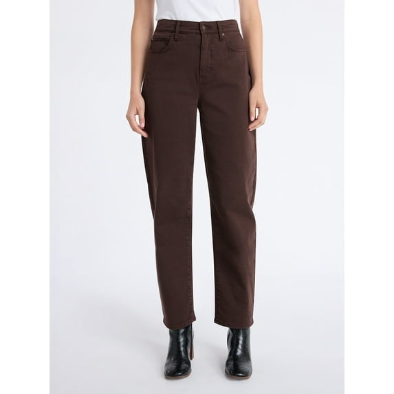 Free Assembly Women's and Women's Plus Barrel Leg Jeans, 26.5" Inseam, Sizes 0-26W