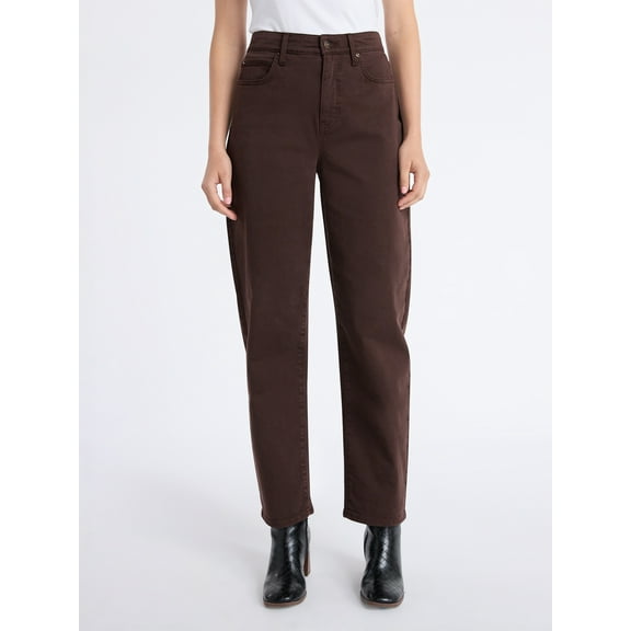 Free Assembly Women's and Women's Plus Barrel Leg Jeans, 26.5" Inseam, Sizes 0-26W