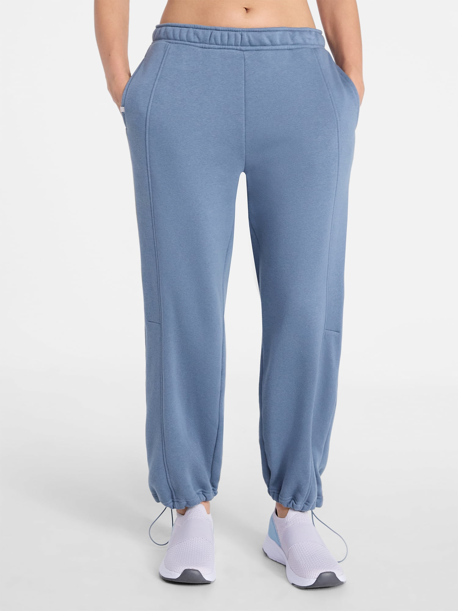 Athletic Works Women's and Women's Plus Fleece Barrel Leg Pants, Sizes XS-4X