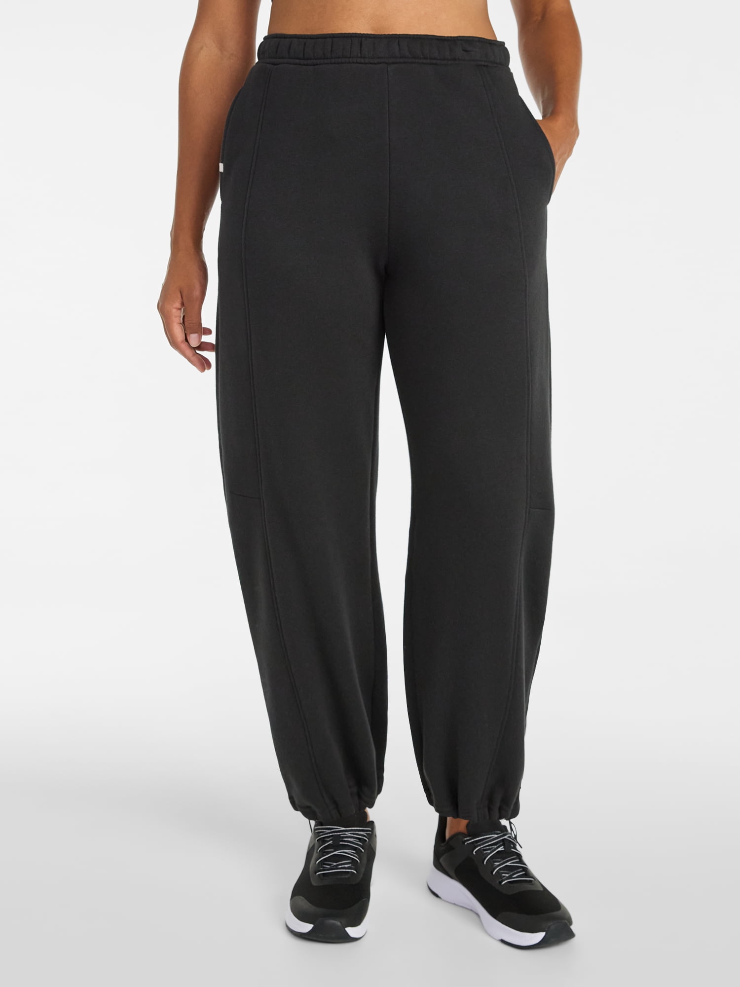 Athletic Works Women's and Women's Plus Fleece Barrel Leg Pants, Sizes XS-4X