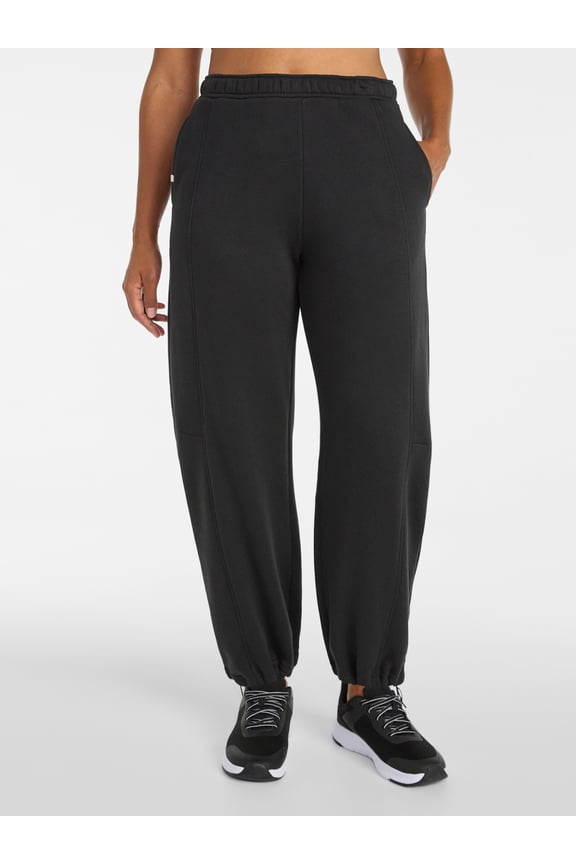 Women's and Women's Plus Fleece Barrel Leg Pants, Sizes XS-4X