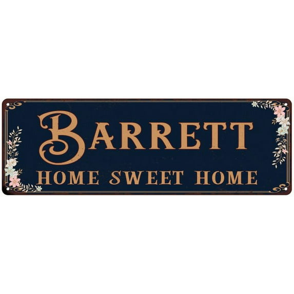 BARRETT Home Sweet Home Victorian Look 8x24 Metal Sign 108240046679