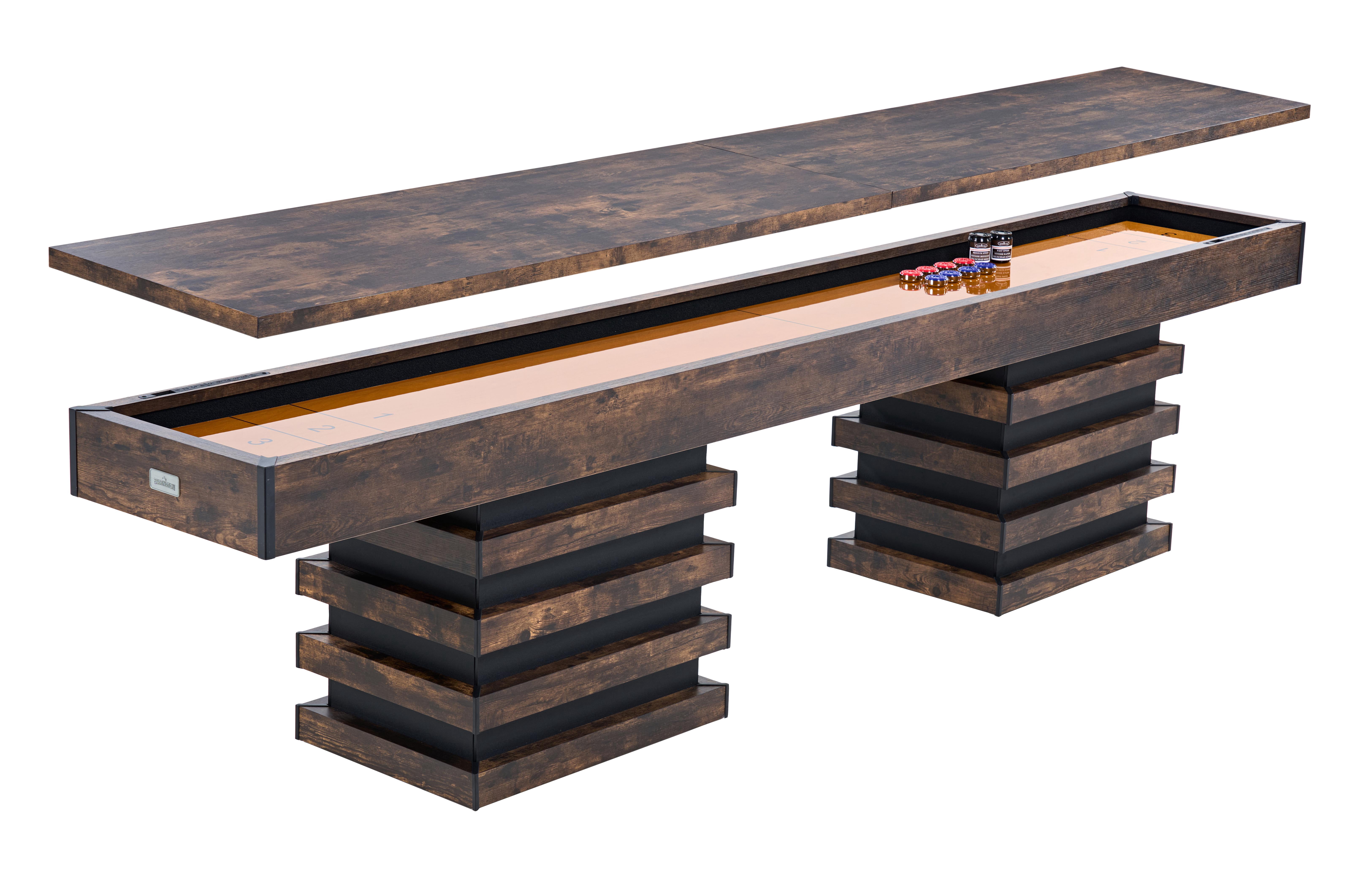 Barrington Billiards 12 ft. Ashford Shuffleboard with Buffet Top, Layered Wood Base Design