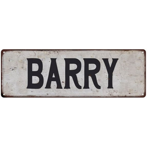 BARRY Vintage Look Rustic Chic Metal Sign 8x24 108240036297