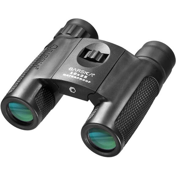 BARSKA 10x25 WP Blackhawk Compact, Bak-4, Green Lens, Clam