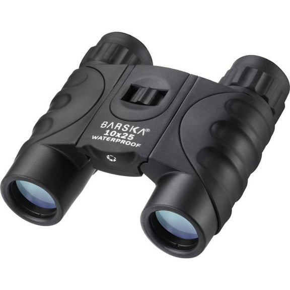 BARSKA 10x25mm Black Waterproof Compact Binoculars