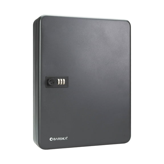 BARSKA 48 Keys Adjustable Key Lock Box with Combination Lock, Black