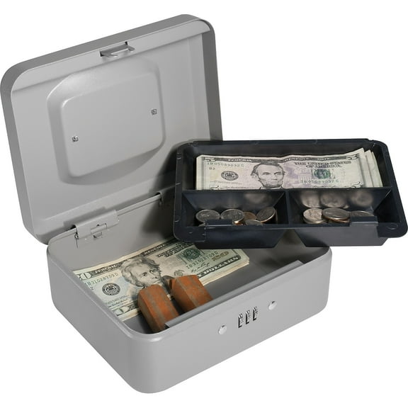 BARSKA Small Cash Box 3 Compartments Gray (CB11784)