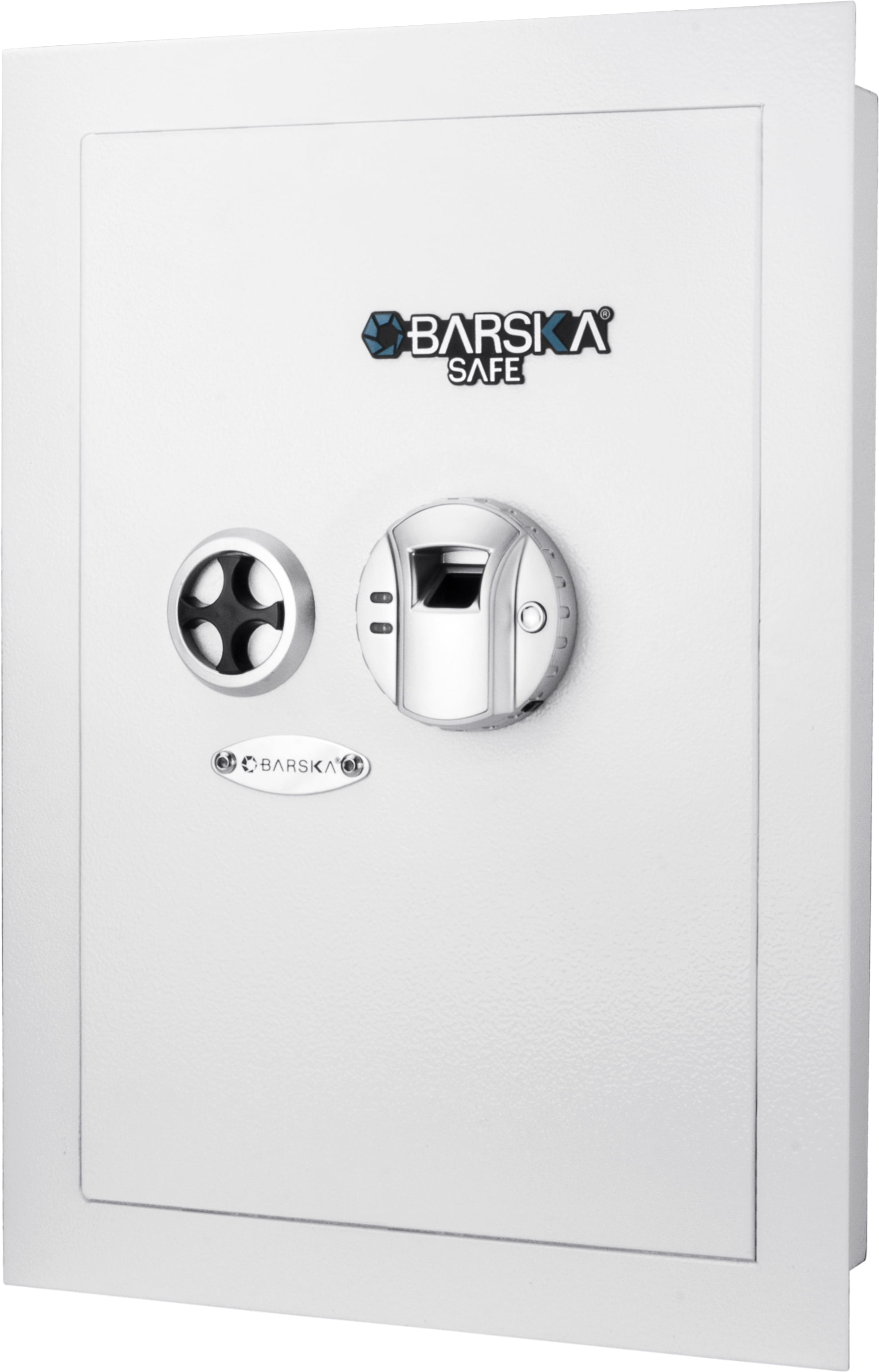 White Steel Biometric Fingerprint Wall Safe with Batteries