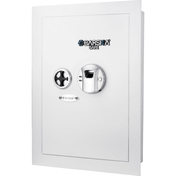 BARSKA White Biometric Wall Safe AX13030