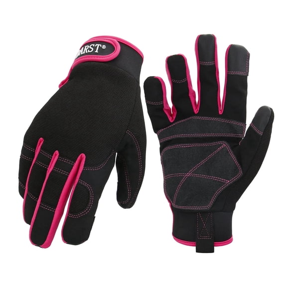 BARST Touchscreen Work Gloves for Women, Flexible Mechanic Gloves with Adjustable Cuff, Grip Palm for Yard Work, Warehouse