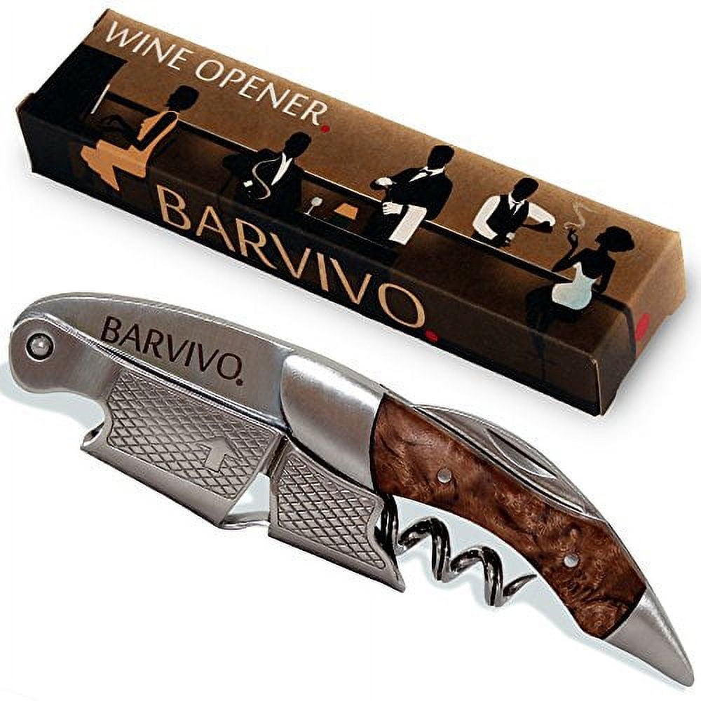 BARVIVO Professional Waiters Wine Opener Corkscrew (Dark Brown)