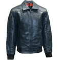 thumbnail image 1 of BARYA NEW YORK Men's Leather Bomber Jacket, 1 of 3