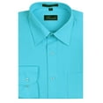 thumbnail image 1 of BAS-TURQ-165-34 - Men's Basilio Convertible Cuff Solid Dress Shirt - Many Colors Available, 1 of 2