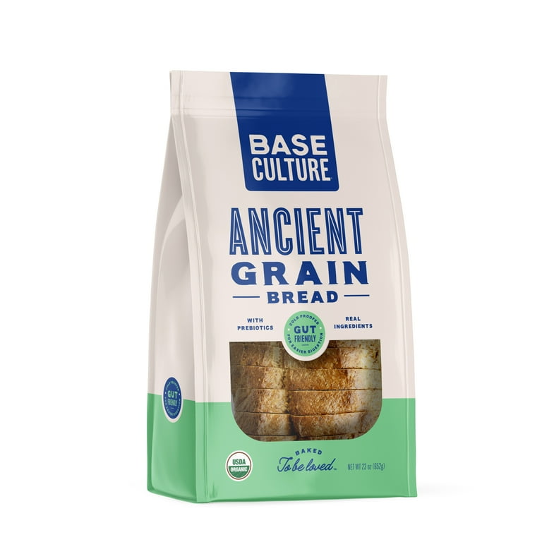 BASE CULTURE ORGANIC ANCIENT GRAIN BREAD 23oz, Shelf Stable
