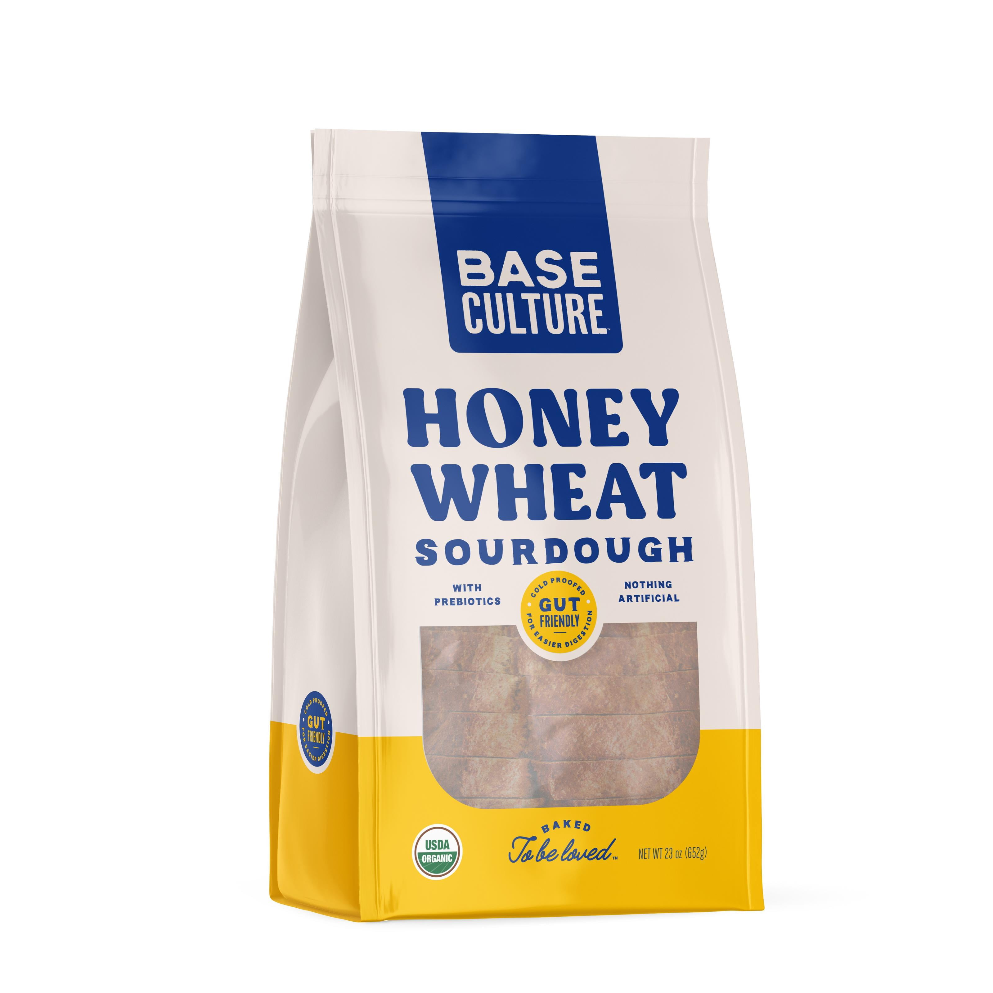 BASE CULTURE ORGANIC HONEY WHEAT SOURDOUGH BREAD 23oz, Shelf Stable