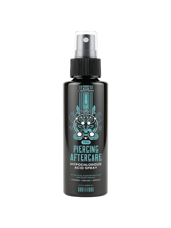 Piercing Aftercare Hypochlorous Acid Spray PRO, Saline Piercing Cleaner for Ear, Nose & Body Piercings, Unscented, 8 fl oz