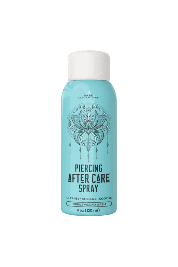Piercing Aftercare Spray, Saline Piercing Cleaner for Ear, Nose, Belly Button & Body Piercings, Fine Mist Saline Solution, Unscented, 4 fl oz