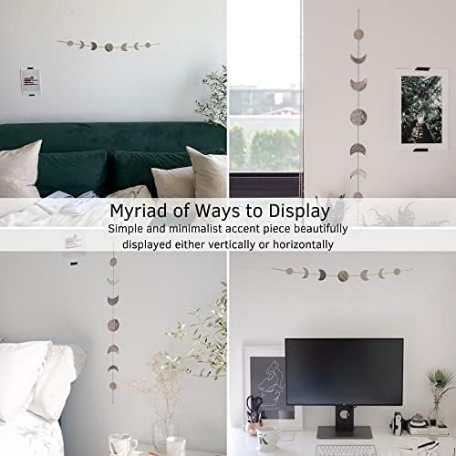 BASE ROOTS Moon Phase Wall Decor, Silver Wall Decor for Bedroom ...