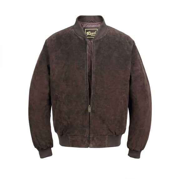 BASEBALL SUEDE LEATHER JACKET BY REED EST. 1950 (IMPORTED) (LT, BROWN)