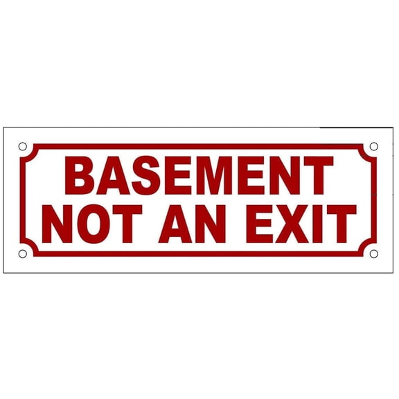 BASEMENT NOT AN EXIT SIGN ( ALUMINIUM !!! SIZE 3 x 8 )