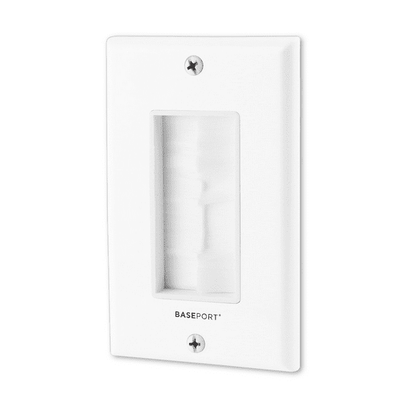 BASEPORT Brush Wall Plate Cable Pass Through, Brush Plate for In Wall Cable Management, 1 Pack