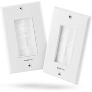 BASEPORT Brush Wall Plate Cable Pass Through, Brush Plate for In Wall Cable Management, 2 Pack
