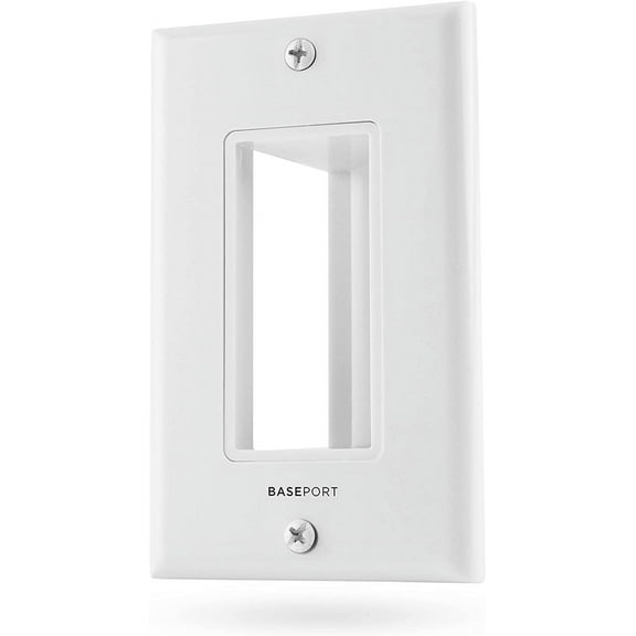 BASEPORT Recessed Wall Plate Cable Pass Through for In Wall Cable Management, Side Opening, 1 Pack