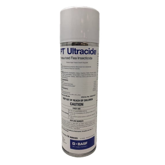 BASF PT Ultracide Flea Insecticide with IGR - Pyrethrin & Pyriproxyfen Spray - 14oz Aerosol - 7 Month Control