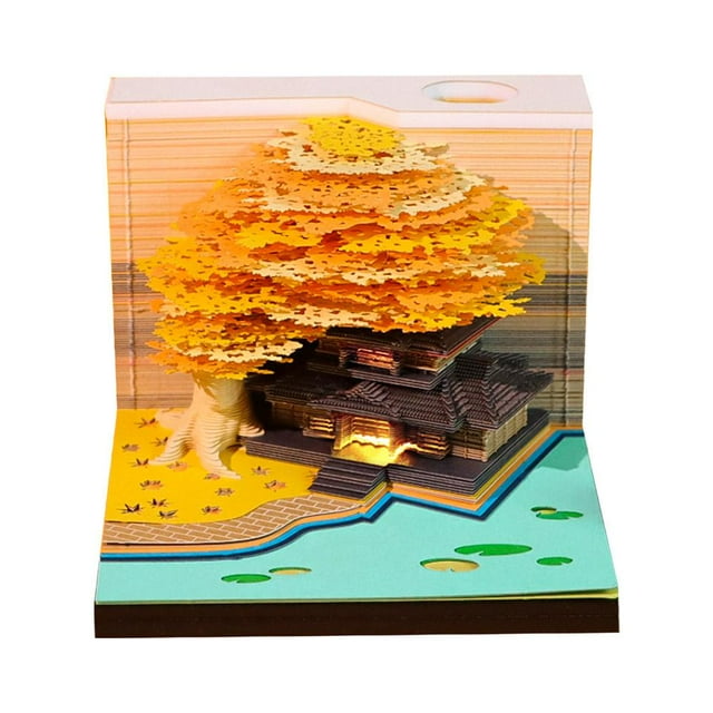 BASHI 2025 Desk Calendar With LED Lights NonSticky Note Pad Paper