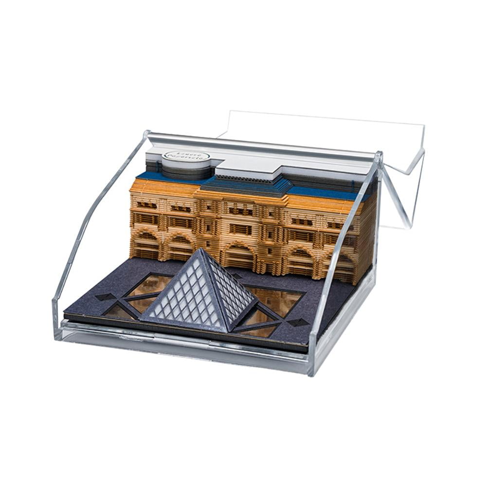 BASHI 3D Louvre Sticky Notes 2025 Weekly Calendar with Lights Wooden