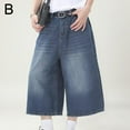 BASHI Vintage Streetwear Women Jorts Jean Loose Wide Leg Knee Length