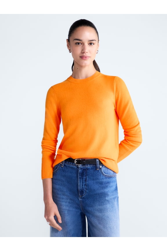 Women's and Women's Plus Cashmere Sweater with Long Sleeves, Sizes XS-4X