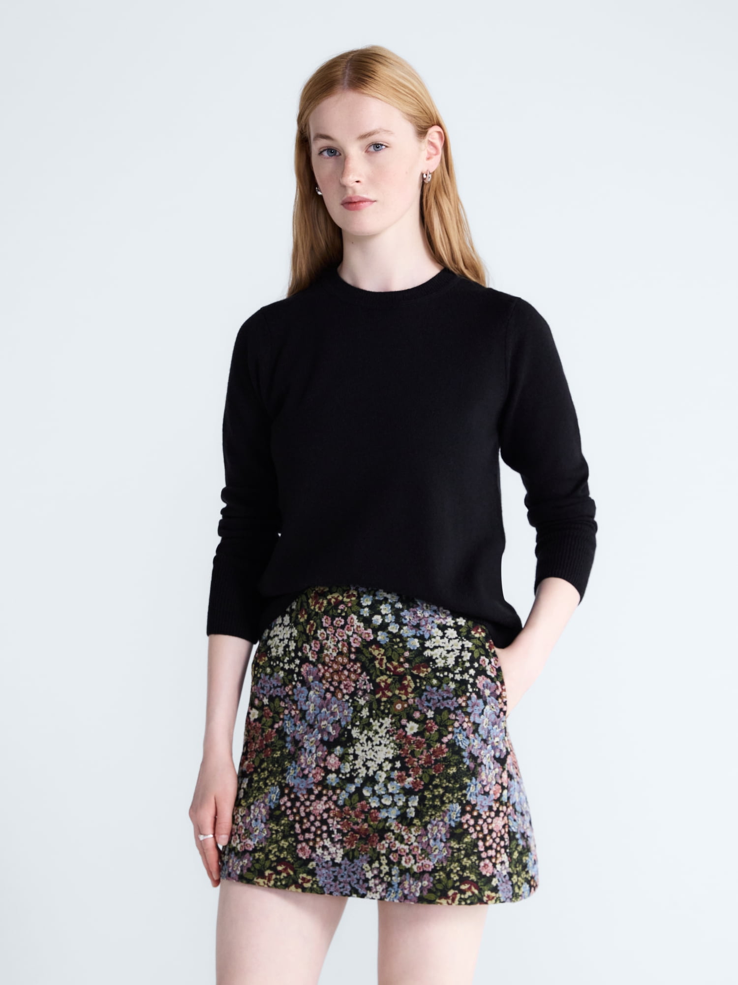 Free Assembly Women's and Women's Plus Cashmere Sweater with Long Sleeves, Sizes XS-4X