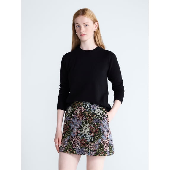 Free Assembly Women's and Women's Plus Cashmere Sweater with Long Sleeves, Sizes XS-4X