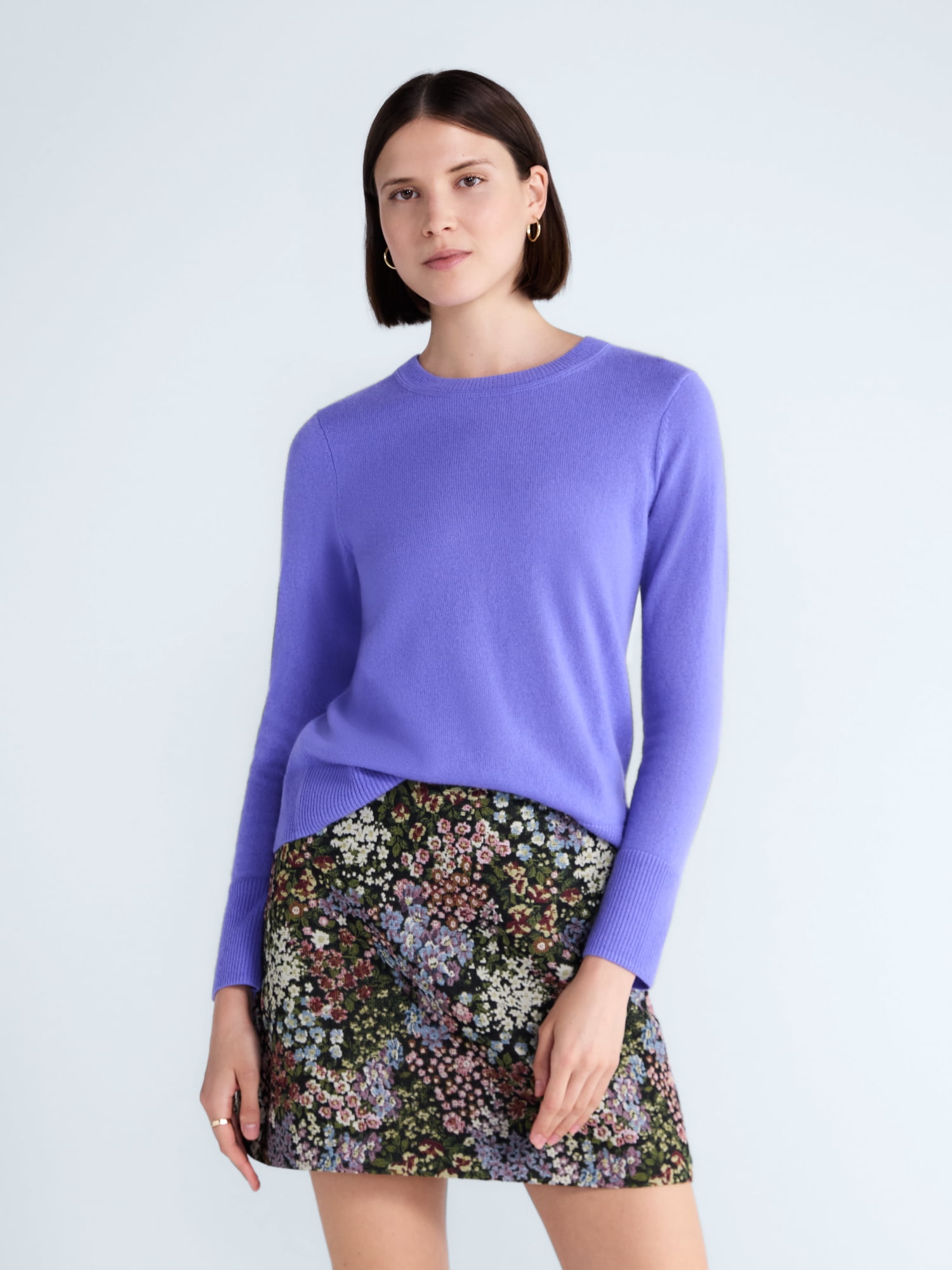 Free Assembly Women's and Women's Plus Cashmere Sweater with Long Sleeves, Sizes XS-4X