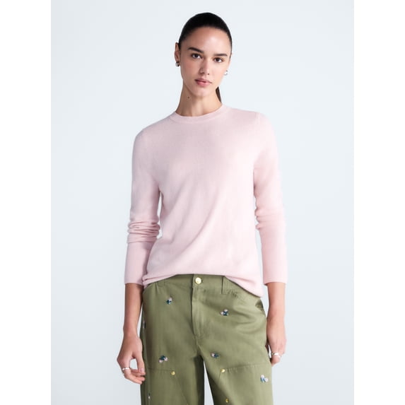 Free Assembly Women's and Women's Plus Cashmere Sweater with Long Sleeves, Sizes XS-4X