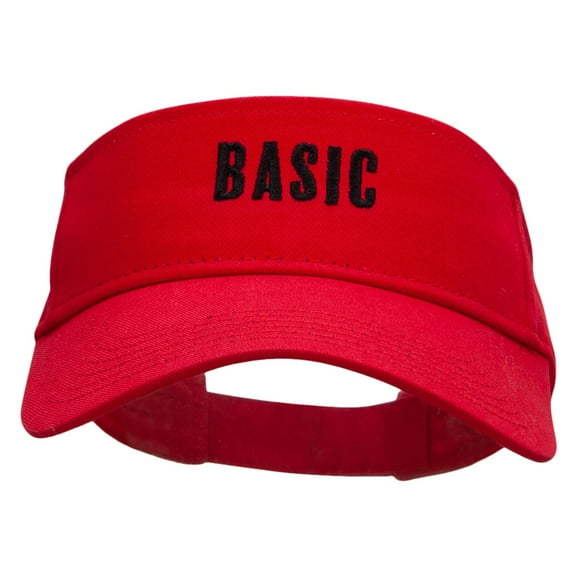 BASIC Embroidered Cotton Twill Sun Visor - Red OSFM