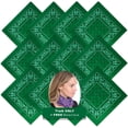 thumbnail image 1 of Innerest 12pk Green Paisley Bandana Face Covering 100% Cotton Bandana for Men Women Face Bandana Headband, 1 of 6